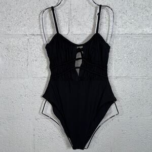 Becca Women's Color Code Cutout One-Piece Swimsuit Black Medium  $138